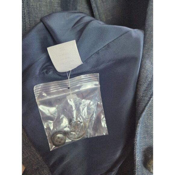 NWOT Talbots Women Blue Grey 100% Linen 1 Button Single Breasted Blazer size 20W - Picture 8 of 9